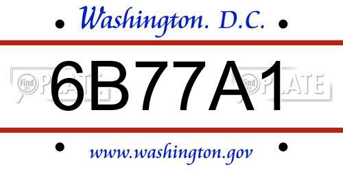 6B77A1 District Of Columbia License Plate