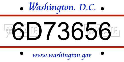 6D73656 District Of Columbia License Plate