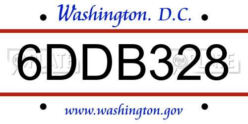 6DDB328 District Of Columbia License Plate