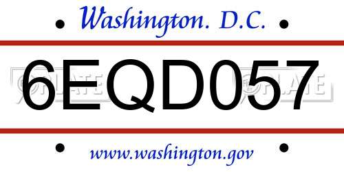 6EQD057 District Of Columbia License Plate