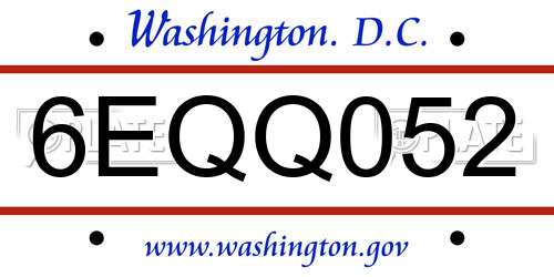 6EQQ052 District Of Columbia License Plate
