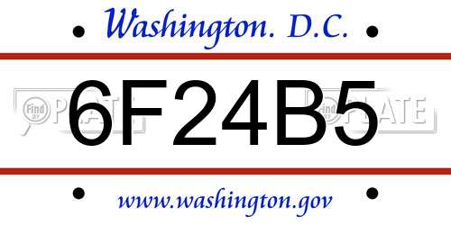 6F24B5 District Of Columbia License Plate