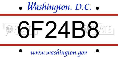 6F24B8 District Of Columbia License Plate