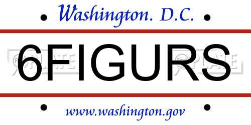 6FIGURS District Of Columbia License Plate