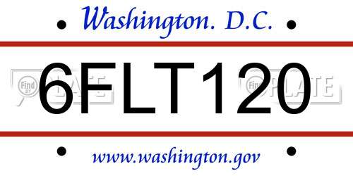 6FLT120 District Of Columbia License Plate