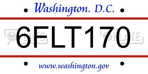 6FLT170 District Of Columbia License Plate