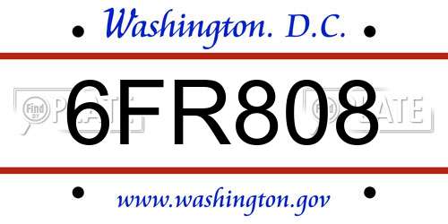 6FR808 District Of Columbia License Plate