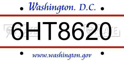 6HT8620 District Of Columbia License Plate