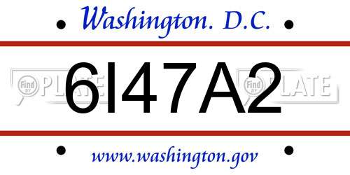 6I47A2 District Of Columbia License Plate