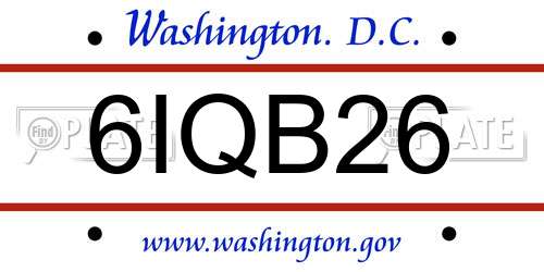 6IQB26 District Of Columbia License Plate