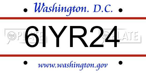 6IYR24 District Of Columbia License Plate