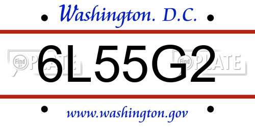 6L55G2 District Of Columbia License Plate