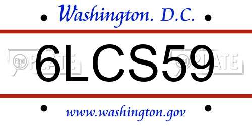6LCS59 District Of Columbia License Plate