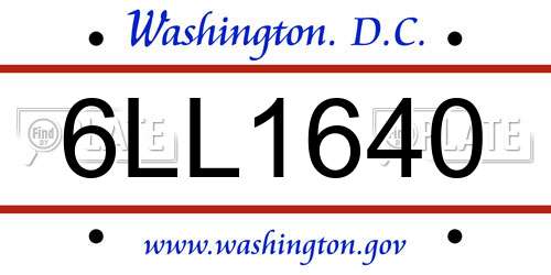 6LL1640 District Of Columbia License Plate