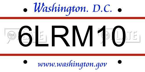 6LRM10 District Of Columbia License Plate