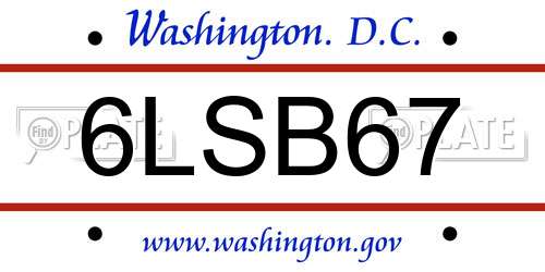 6LSB67 District Of Columbia License Plate