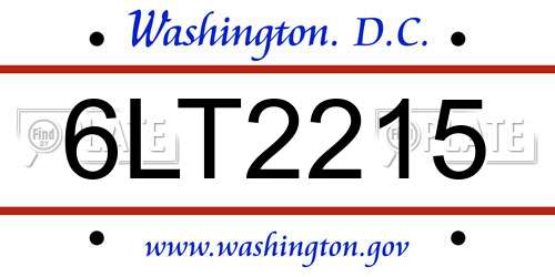 6LT2215 District Of Columbia License Plate