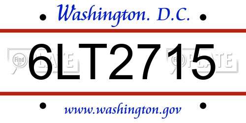 6LT2715 District Of Columbia License Plate