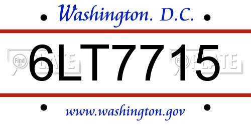 6LT7715 District Of Columbia License Plate