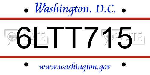 6LTT715 District Of Columbia License Plate