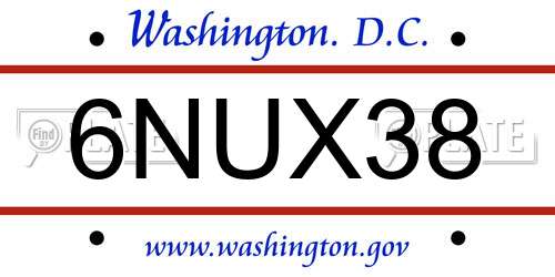 6NUX38 District Of Columbia License Plate