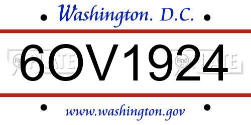 6OV1924 District Of Columbia License Plate