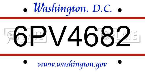 6PV4682 District Of Columbia License Plate