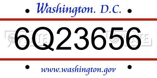 6Q23656 District Of Columbia License Plate