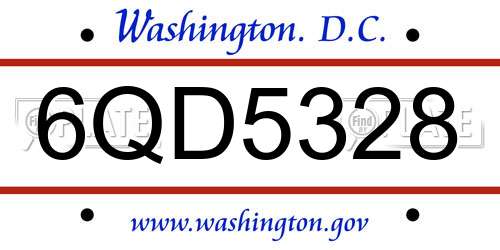 6QD5328 District Of Columbia License Plate