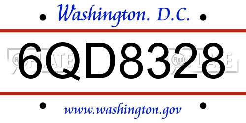 6QD8328 District Of Columbia License Plate
