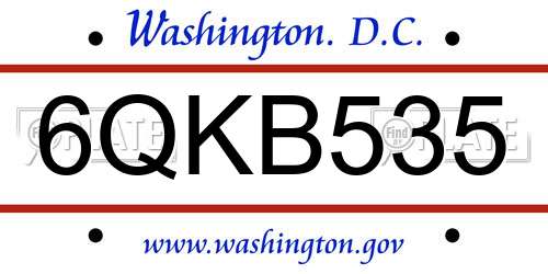 6QKB535 District Of Columbia License Plate
