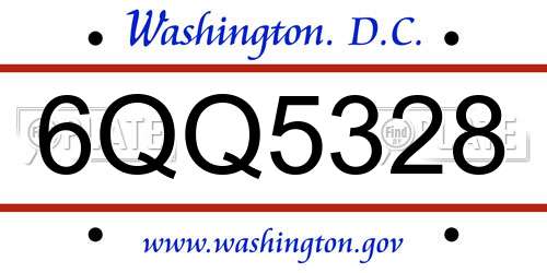 6QQ5328 District Of Columbia License Plate