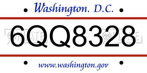 6QQ8328 District Of Columbia License Plate