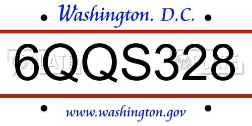 6QQS328 District Of Columbia License Plate