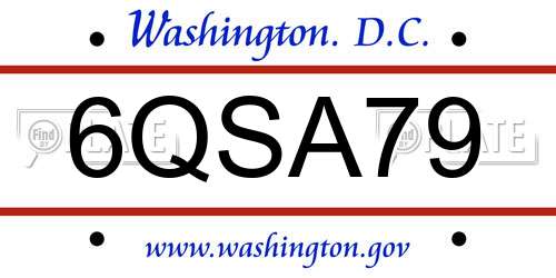 6QSA79 District Of Columbia License Plate