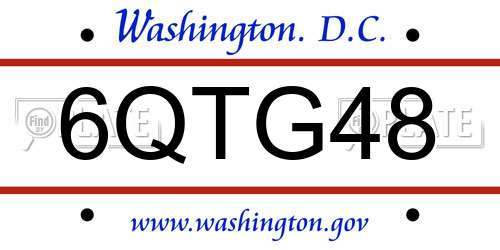 6QTG48 District Of Columbia License Plate