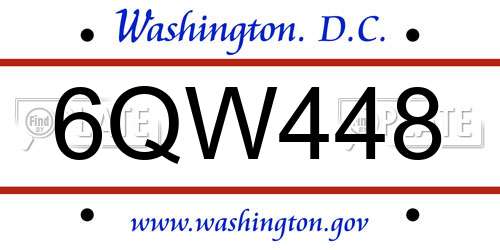 6QW448 District Of Columbia License Plate