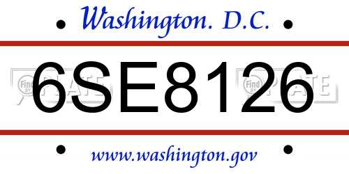 6SE8126 District Of Columbia License Plate