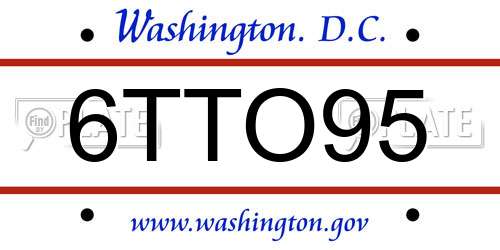 6TTO95 District Of Columbia License Plate