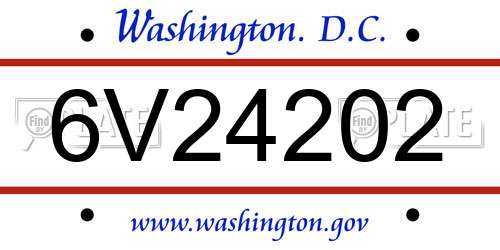 6V24202 District Of Columbia License Plate