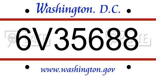 6V35688 District Of Columbia License Plate