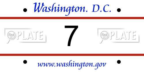 7 District Of Columbia License Plate