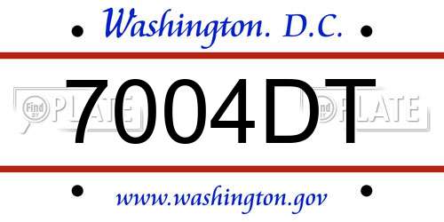 7004DT District Of Columbia License Plate