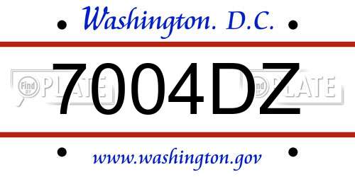 7004DZ District Of Columbia License Plate