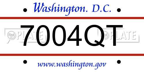 7004QT District Of Columbia License Plate
