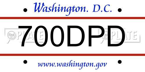 700DPD District Of Columbia License Plate