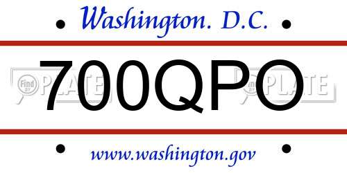 700QPO District Of Columbia License Plate