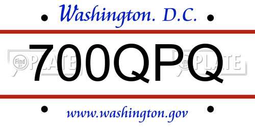 700QPQ District Of Columbia License Plate