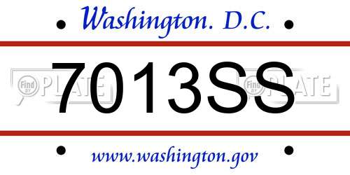 7013SS District Of Columbia License Plate