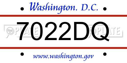 7022DQ District Of Columbia License Plate